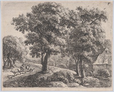 A pásztor és a malom, 17. század. alkotó: Anthonie Waterloo