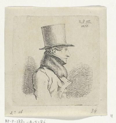 Férfi cilinderrel alkotó: Anthonie Willem Hendrik Nolthenius de Man