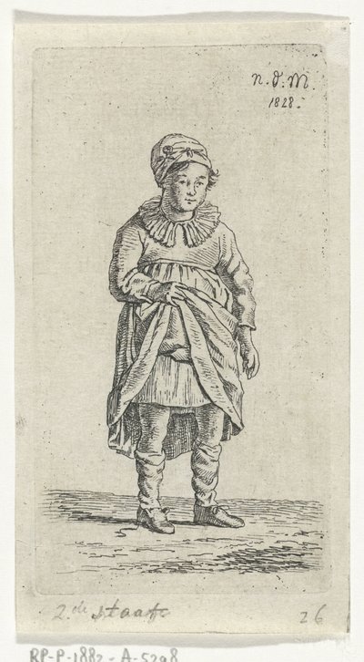 Lány felemeli a szoknyáját alkotó: Anthonie Willem Hendrik Nolthenius de Man