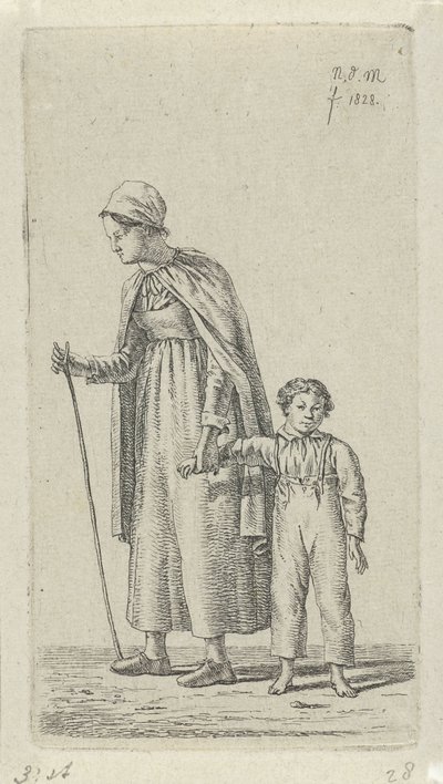 Anya gyermekével a karjában 12 tanulmányfigura (sorozat címe) alkotó: Anthonie Willem Hendrik Nolthenius de Man