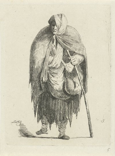 Rongyos nő alkotó: Anthonie Willem Hendrik Nolthenius de Man
