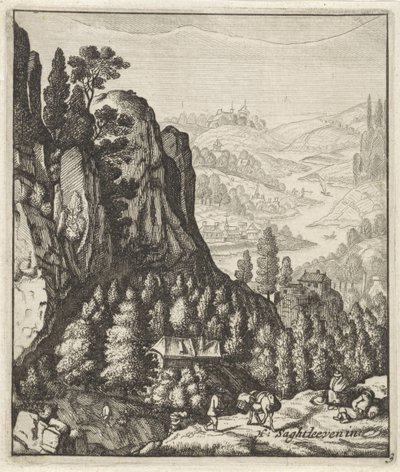 Sziklás hegyi táj gazdákkal alkotó: Anthonie de Winter (attributed to)
