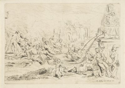 Fürdő szatírok egy nimfa The Bacchanal (sorozat címe) alkotó: Anthonie de Winter