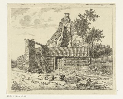 Nádvágó a maarsseni Snaatburg ház romjához alkotó: Anthonie van den Bos