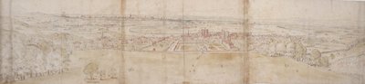 Greenwich Palota és London a Greenwich Hillről (toll és barna tinta és akvarell a fekete kréta jelzésein) alkotó: Anthonis van den Wyngaerde