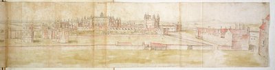 Hampton Court palota északról, 1544 körül (toll, tinta és WC papíron) alkotó: Anthonis van den Wyngaerde