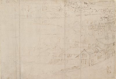 London panorámája Southwarkból nézve: Bankside, 1554 alkotó: Anthonis van den Wyngaerde