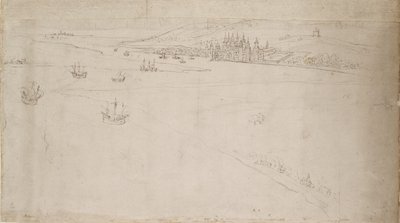 London panorámája Southwarkból nézve: Greenwich, 1554 alkotó: Anthonis van den Wyngaerde