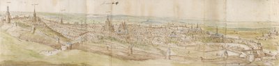 Panorámás kilátás Leuvenre északnyugat felől, 1550-1570 alkotó: Anthonis van den Wyngaerde