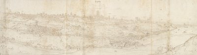 Panorámás kilátás Segoviára keletről, 1560-1570 alkotó: Anthonis van den Wyngaerde