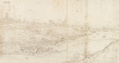 Panorámás kilátás Segoviára keletről, 1560-1570 alkotó: Anthonis van den Wyngaerde