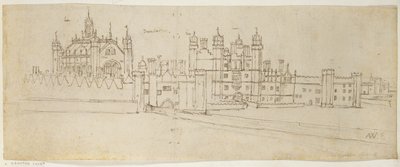 A Hampton Court-i kápolna és kapuház, 1544 körül (toll és tinta papíron) alkotó: Anthonis van den Wyngaerde