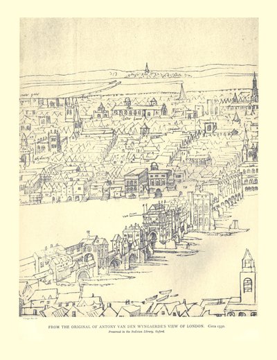 Van Den Wyngaerdes londoni kilátás, c1550, 1886 alkotó: Anthonis van den Wyngaerde