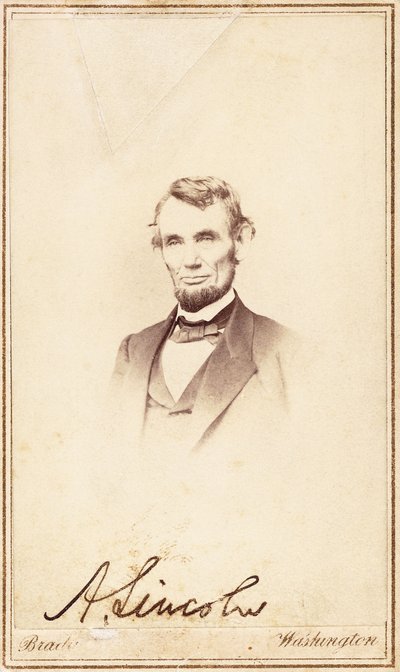 Abraham Lincoln, aláírt igazolvány, 1864 alkotó: Anthony Berger