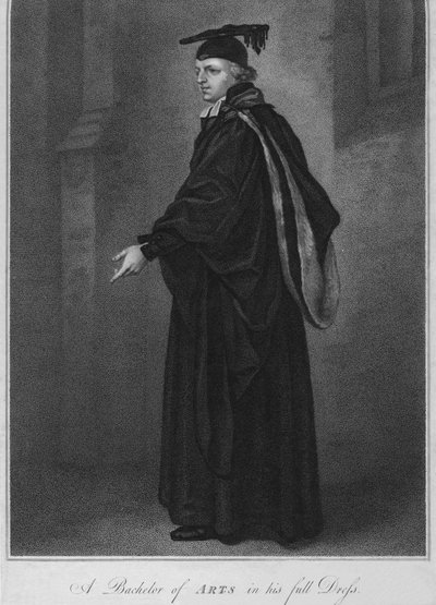 A bachelor of Arts teljes ruhájában, 1796. alkotó: Anthony Cardon
