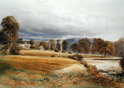 Bolton Abbey a River Wharfe-ból, South View, 1825 körül (akvarell papíron) alkotó: Anthony Vandyke Copley Fielding