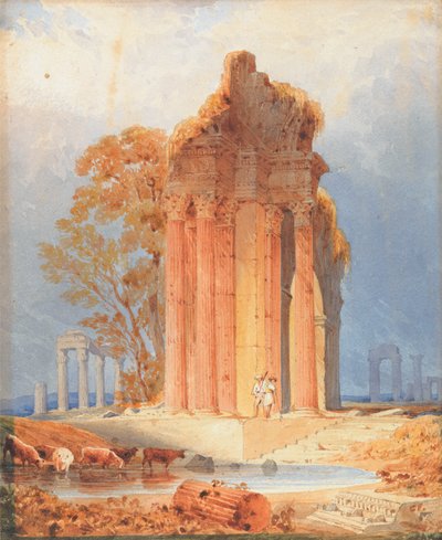 Szarvasmarha-itatás a korinthoszi oszlopokon alkotó: Anthony Vandyke Copley Fielding
