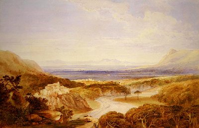 Kilátás a folyóra (akvarell ceruzával, papíron) alkotó: Anthony Vandyke Copley Fielding