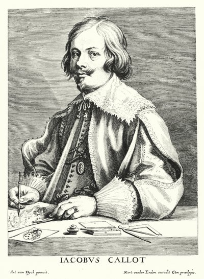 Jacques Callot, francia rajzoló és nyomdász (metszet) alkotó: Anthony van (after) Dyck