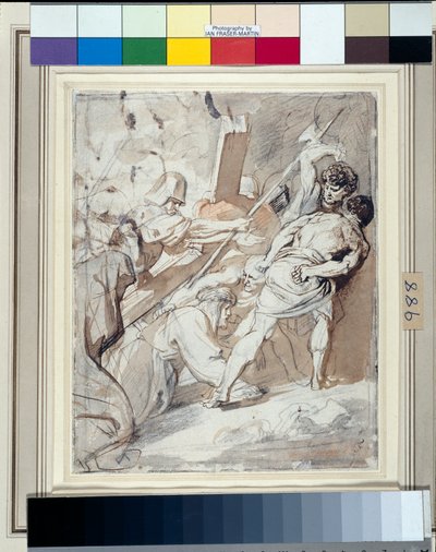 Krisztus hordozza a keresztet (toll és tinta krétával, papíron) alkotó: Anthony van Dyck