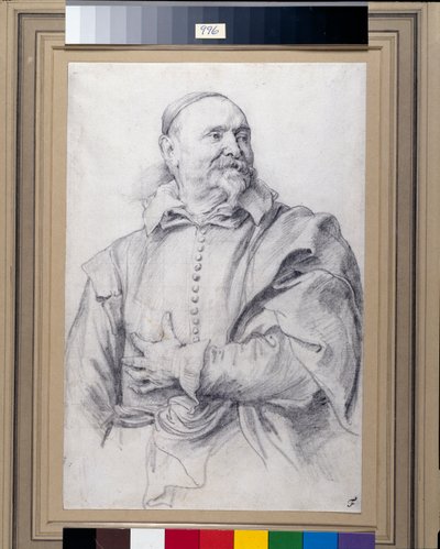Jan Snellincx (fekete kréta fehér papíron) alkotó: Anthony van Dyck