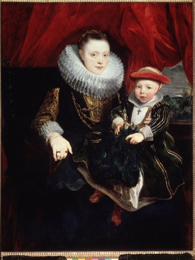 "Fiatal nő portréja gyermekkel" (epret visz) Sir Anthonis (Anton vagy Antoon) van Dyck festménye (1599-1641) 1618 Méret: 131x102 cm Ermitázs Múzeum, Szentpétervár (Szentpétervár) alkotó: Anthony van Dyck