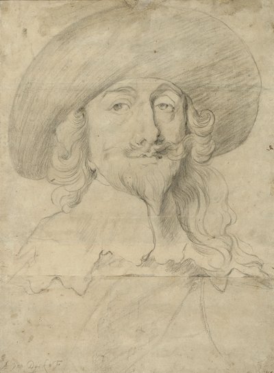 I. Károly portréja (kréta papíron) alkotó: Anthony van Dyck