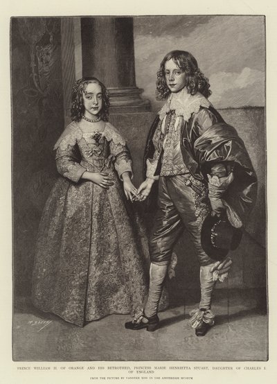 II. Vilmos orániai herceg és jegyese, Marie Henrietta Stuart hercegnő, I. Károly angol lánya alkotó: Anthony van Dyck
