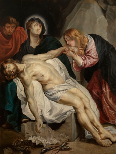 A halott Krisztus felett való siratás alkotó: Anthony van Dyck