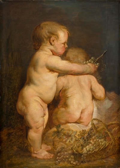 Két meztelen gyerek szőlővel, 1630-40 körül (olaj, tölgy) alkotó: Anthony van Dyck