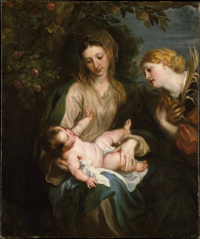 Szűz Mária és gyermeke Alexandriai Szent Katalinnal alkotó: Anthony van Dyck