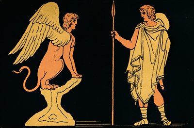 "Oidipus és a Szfinx", 1880 alkotó: Antique