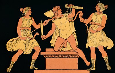 „A fúriák által üldözött Orestes”, 1880. alkotó: Antique