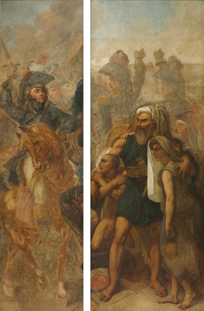 Jean-Baptiste Kléber tábornok és az egyiptomi család (vázlatok a "piramisok csatájához") alkotó: Antoine-Jean Gros