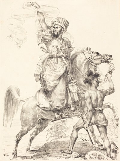 A mamelukok vezére lóháton alkotó: Antoine-Jean Gros