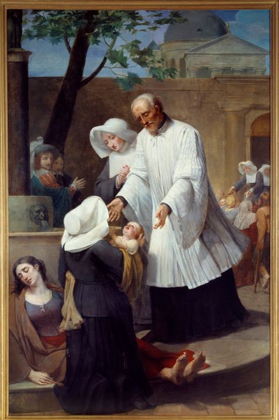 Saint Vincent de Paul (1581-1660), a növényvédő szerekkel foglalkozó (St Vincent de Paul Helping the Plague Ridden). Antoine Ansiaux (1764-1840) festménye. Nantes, Szépművészeti Múzeum alkotó: Antoine Ansiaux