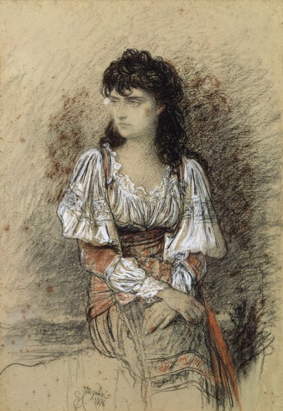 Felöltözött paraszt, 1876 (akvarell és ceruza, papír) alkotó: Antoine Auguste Ernest Herbert or Hebert