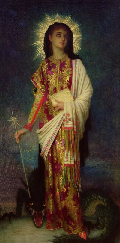 Szent Margit megöli a sárkányt alkotó: Antoine Auguste Ernest Herbert or Hebert