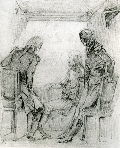 Bonaparte tábornok egy darabot néz a párizsi Comédie Française-ben, 18. század végén (papíron zsírkréta és szén) alkotó: Antoine Charles Horace Vernet