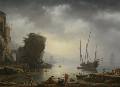 Földközi-tengeri parti jelenet, 1746 alkotó: Antoine Charles Horace Vernet