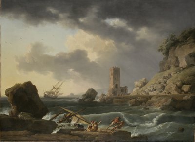 Sziklás tengerparti táj hajótöréssel, 1746 alkotó: Antoine Charles Horace Vernet