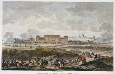 A La Favorite-i csata, 25 Nivose, 5. év (1797. január) Jean Duplessi-Bertaux (1747-1819) metszete (aquatinta) alkotó: Antoine Charles Horace Vernet
