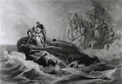 A Bertrand család búcsúja, Szent Ilona, 1821-36 körül alkotó: Antoine Charles Horace Vernet