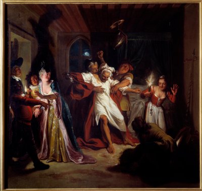Az alvó Don Quijote megküzd a bőrökkel. Miguel de Cervantes Saavedra (1547-1616) „A leleményes Don Quijote La Mancha úriember”. Charles Antoine Coypel (1694-1752) festménye, 1716 között. Olaj, vászon. Mérete: 1,23 x 1,28 m. Compiegne, Musee National alkotó: Antoine Coypel