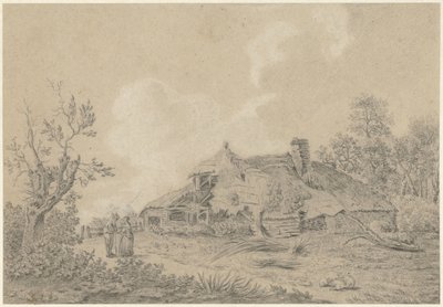 Parasztház két figurával alkotó: Antoine Daniel Prudhomme