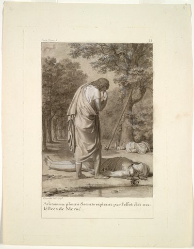 Arisztoménész Szókratész halálát gyászolja Meroë megbabonázásakor...Az aranyszamár, 1795. alkotó: Antoine Denis Chaudet