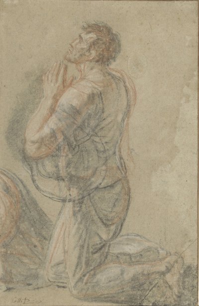 Térdelő férfi, oldalnézet alkotó: Antoine François Callet