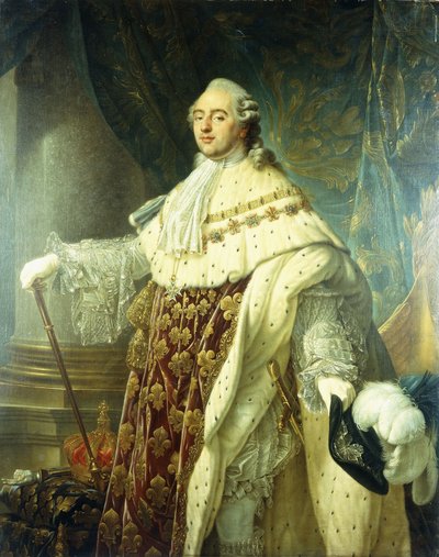 XV. Lajos állami ruhát viselő portréja, alkotó: Antoine François Callet