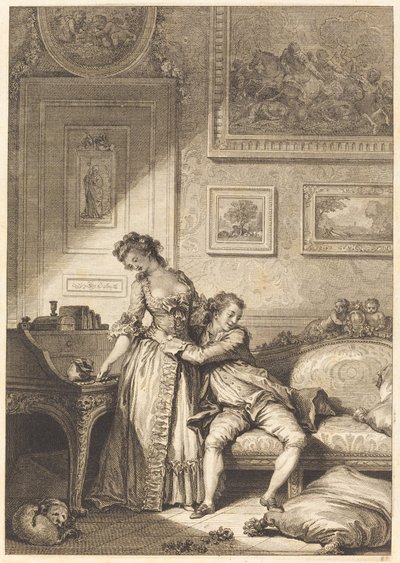 Egy fösvény nőnek, egy gáláns szélhámosnak. alkotó: Antoine Jean Duclos