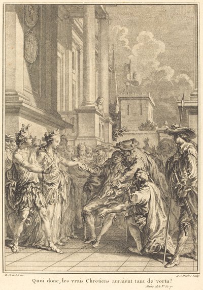 Hát akkor az igaz keresztényeknek annyi erényük lenne! alkotó: Antoine Jean Duclos after Hubert François Gravelot
